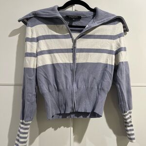 Marc New York Light Blue and White Striped Sweater